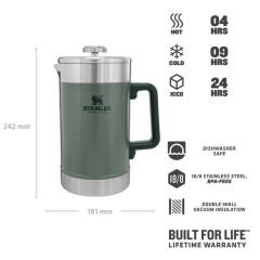 Stanley Klasik French Press Termos 1.4 Lt - Yeşil