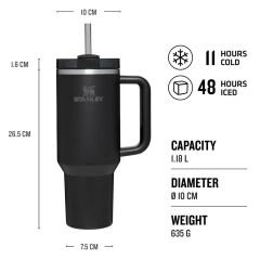 Stanley Quencher Pipetli Termos Bardak 1.18 Lt - Siyah